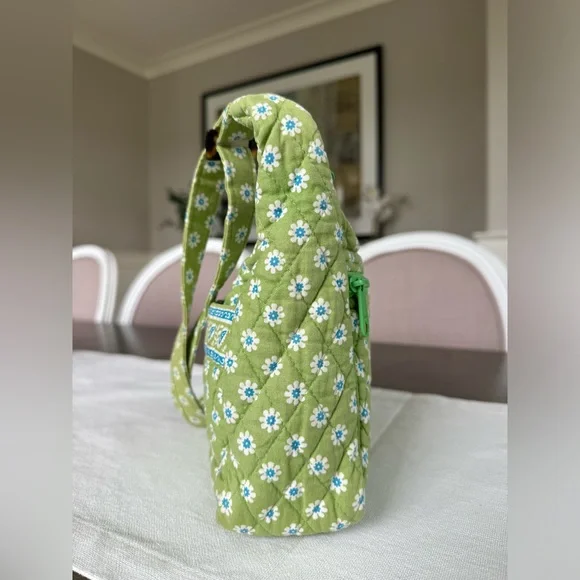 Vera Bradley Quilted Green Apple Floral Paisley Shoulder Bag Green White Blue - Picture 5 of 11